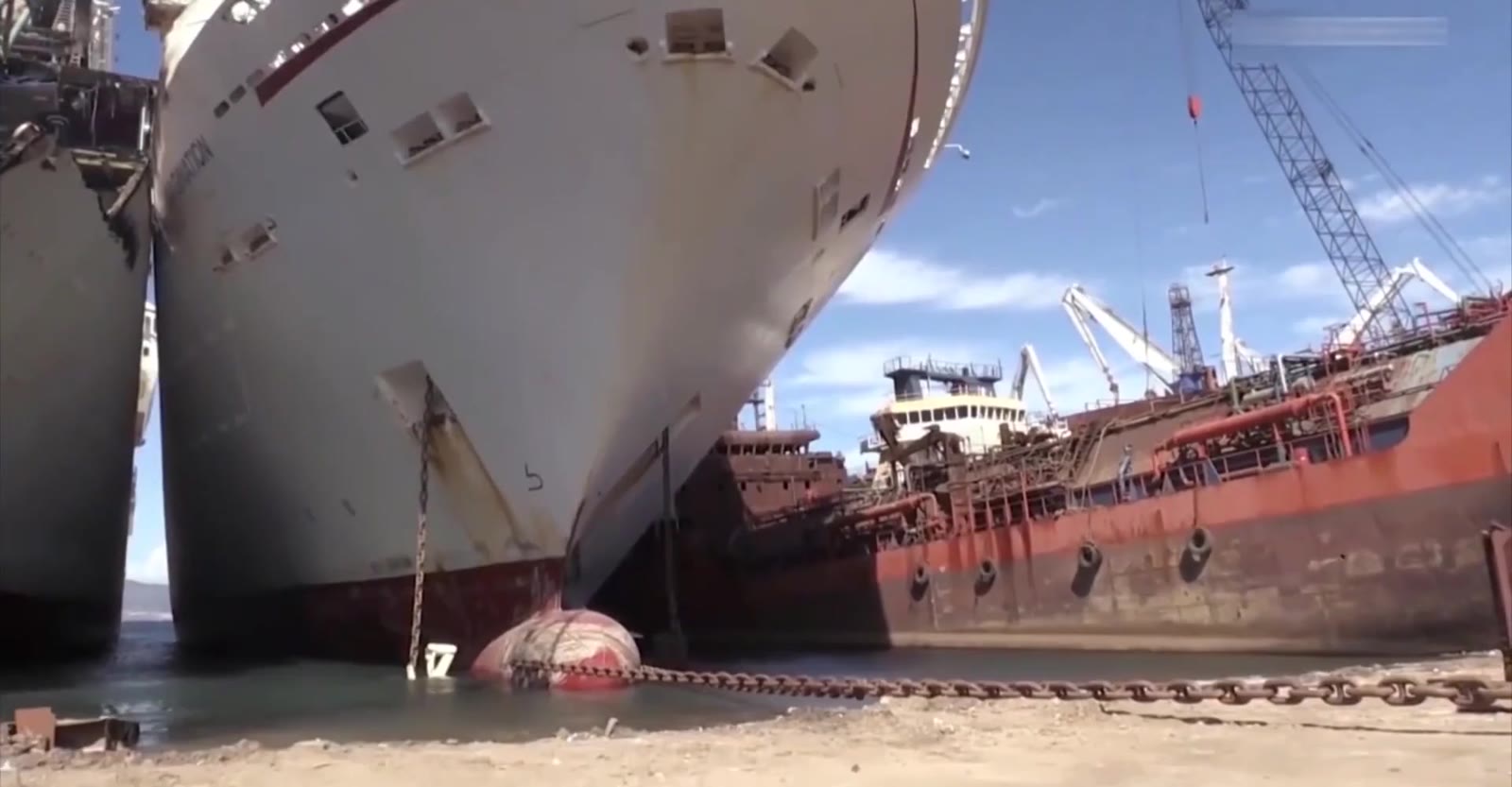 Decommissioned vessels beached at the Gadani ship breaking yard