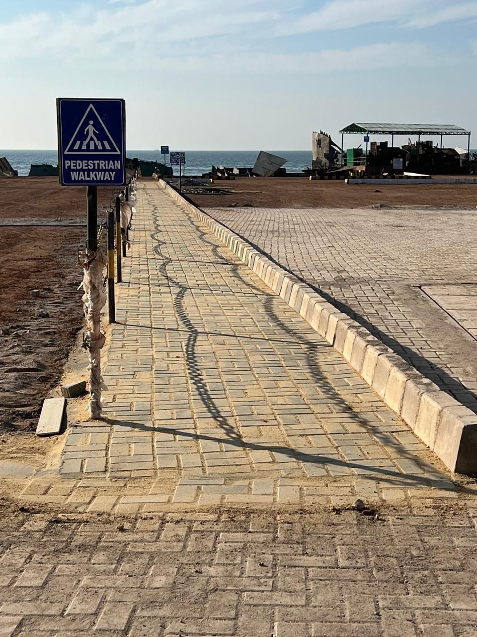 Paved walkway at the Ayan Ship Breakers yard, Gadani