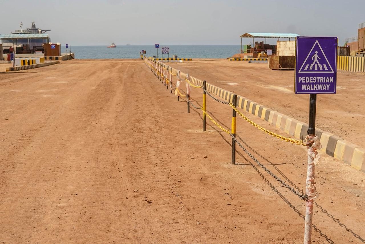 Pedestrian walkway at the Ayan Ship Breakers yard, Gadani